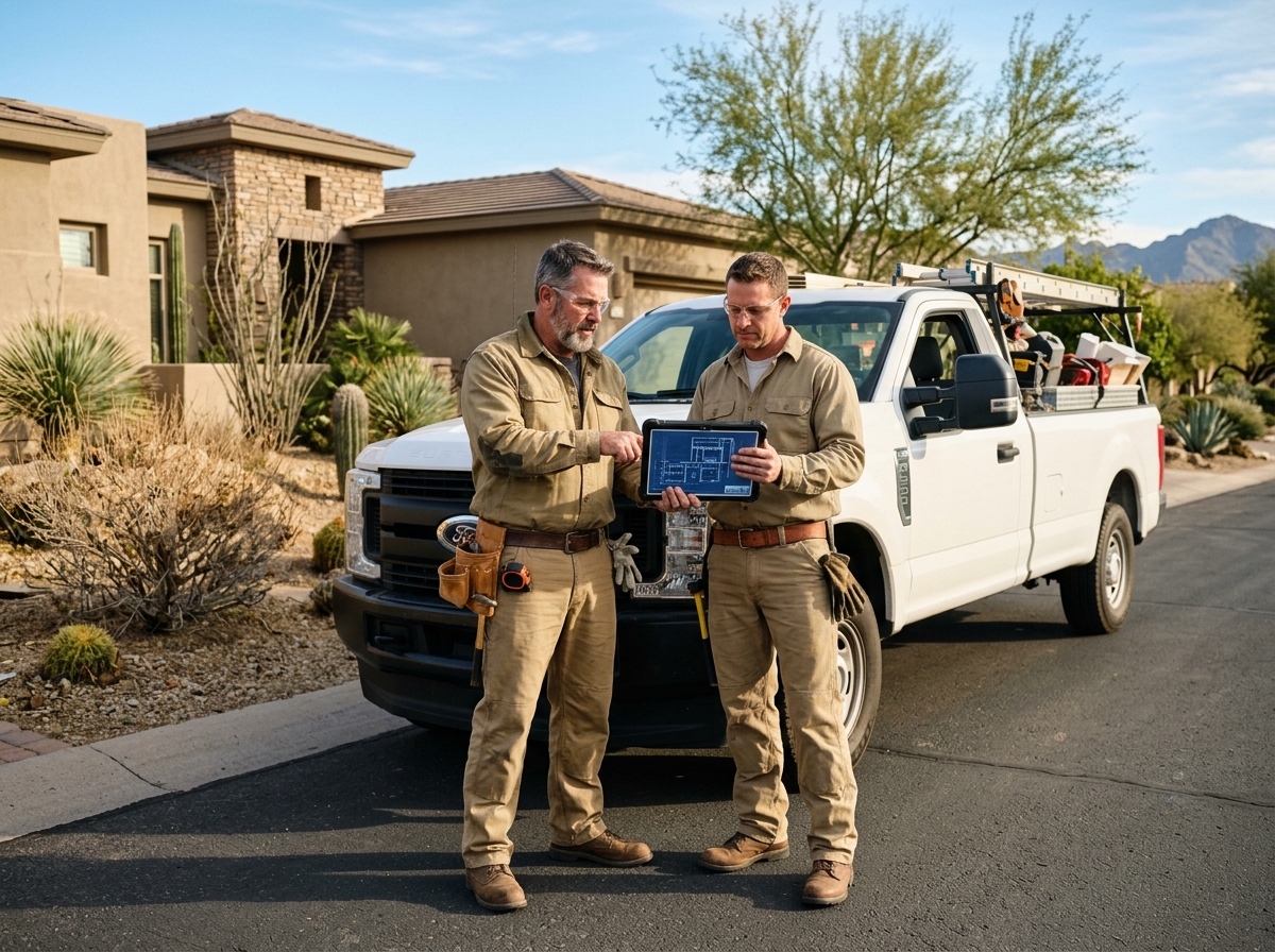 Our experienced geotechnical foundation repair field crew on site in Scottsdale